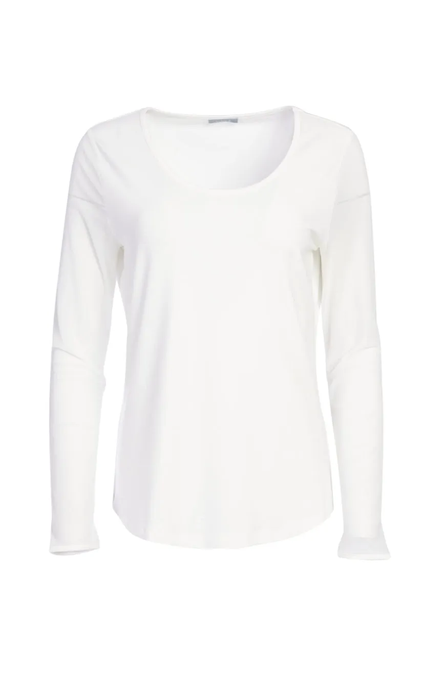 106 Mesh Sleeve Top White - Naya