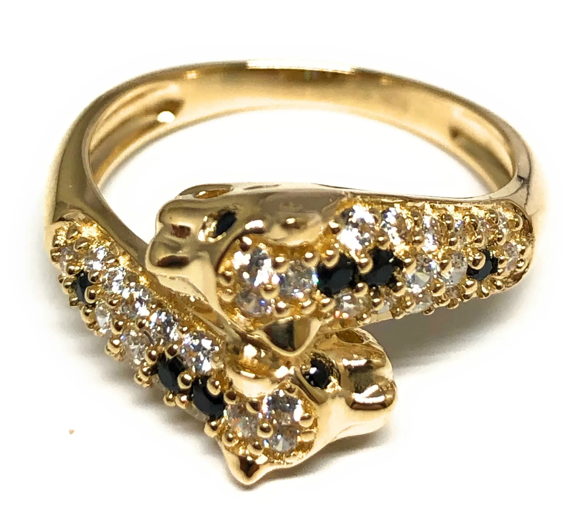10k Solid Gold Yellow Panther CZ Ring (FC 92)