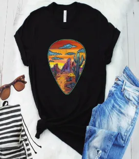 1263 Desert Screen in Guitar Pick DTF/Sublimation Transfer