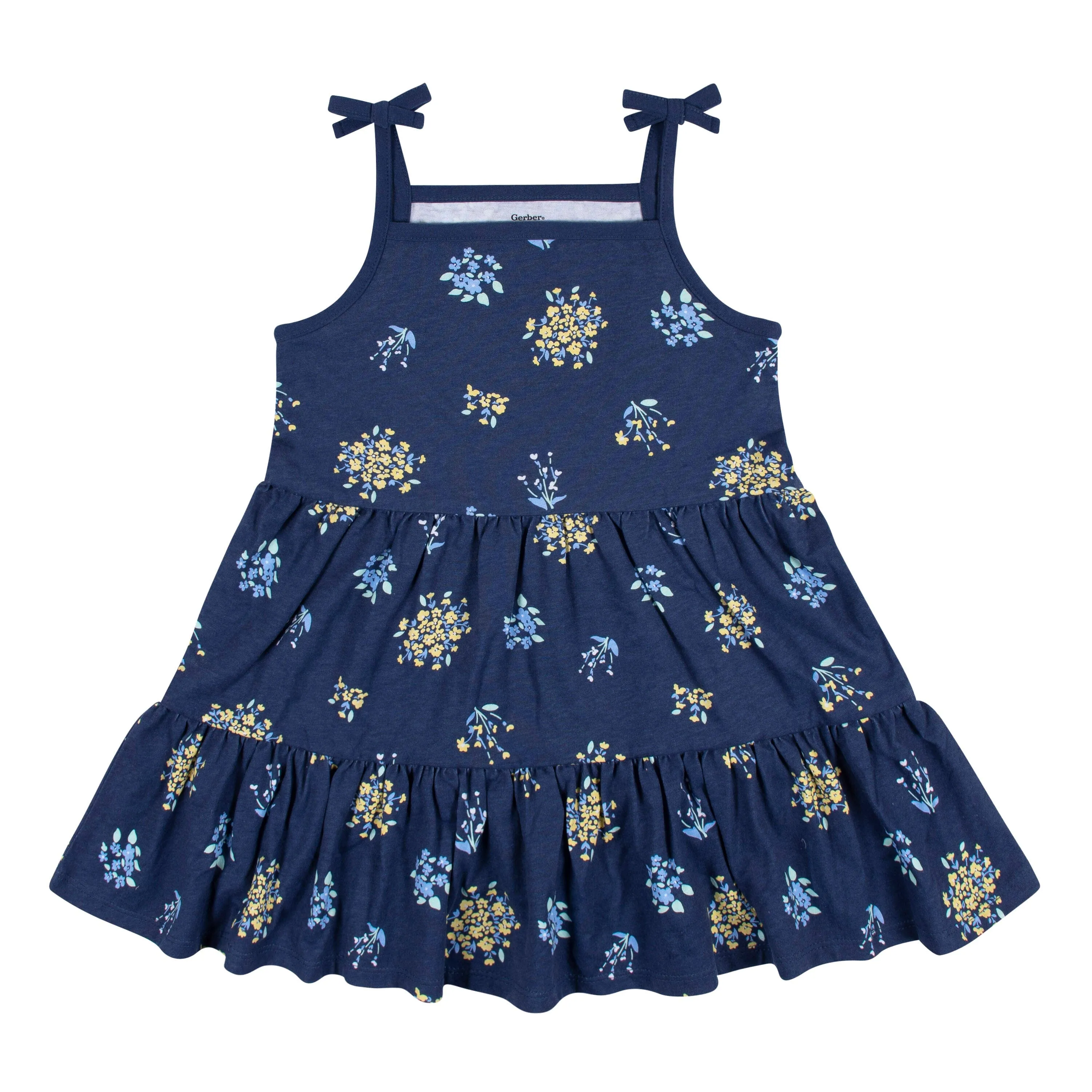 2-Pack Infant & Toddler Girls Blue Floral Knit Dresses