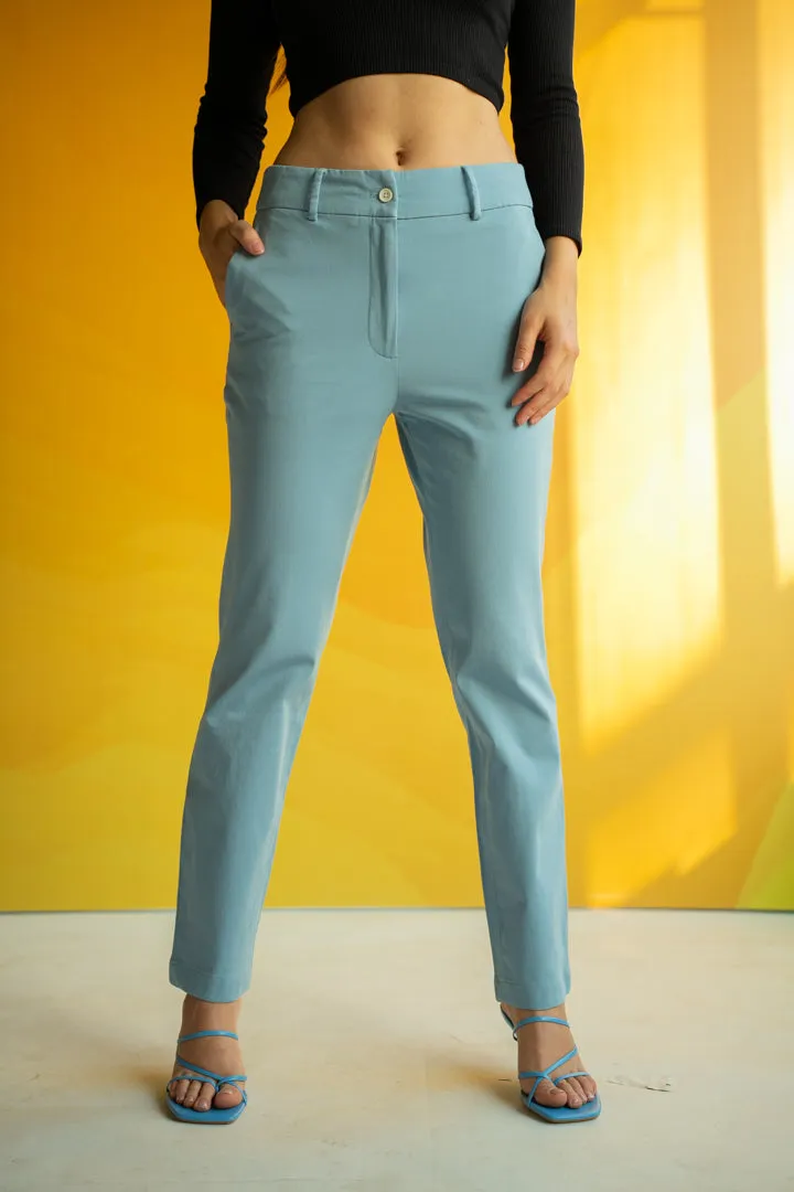 Arctic Blue Stretch Chinos - Women