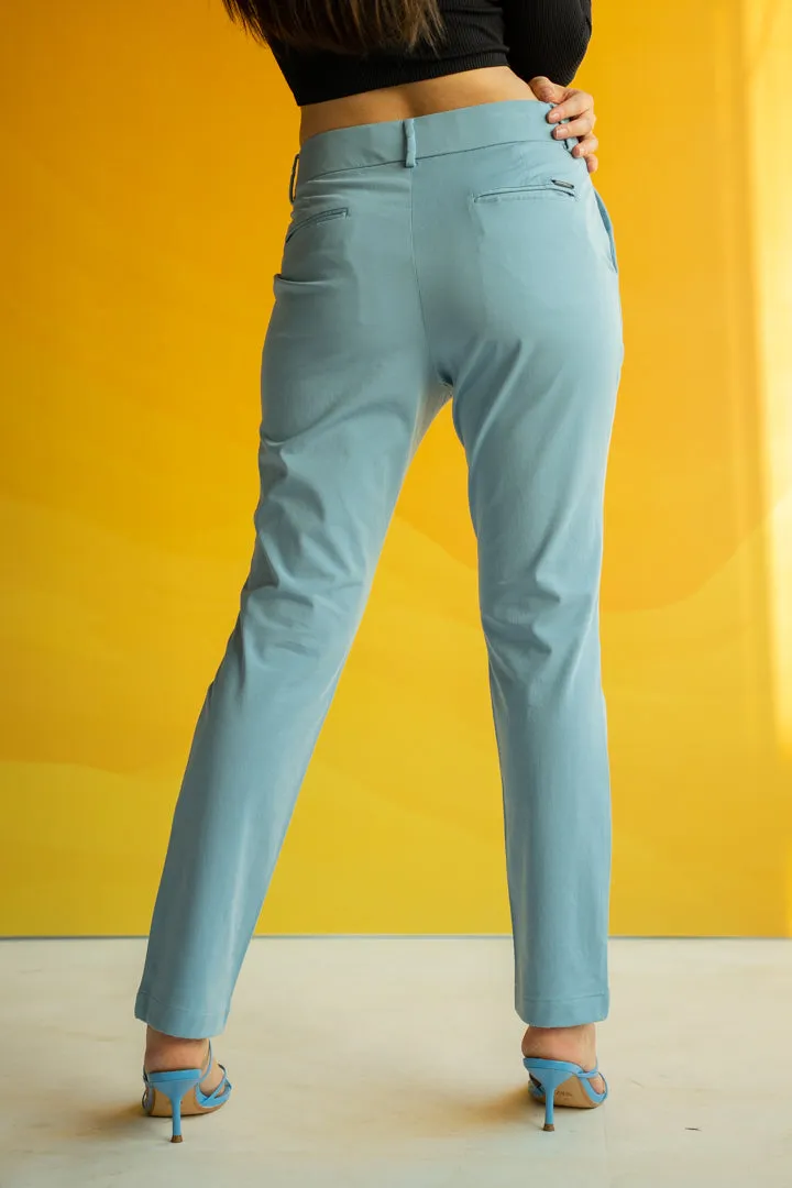 Arctic Blue Stretch Chinos - Women