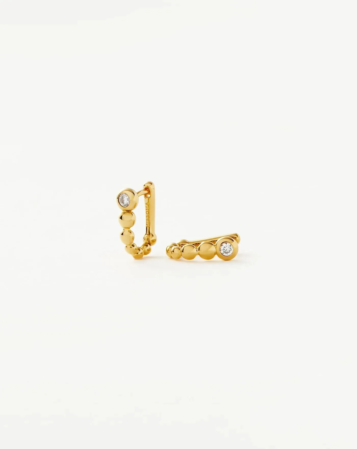 Articulated Stone Beaded Ovate Huggies