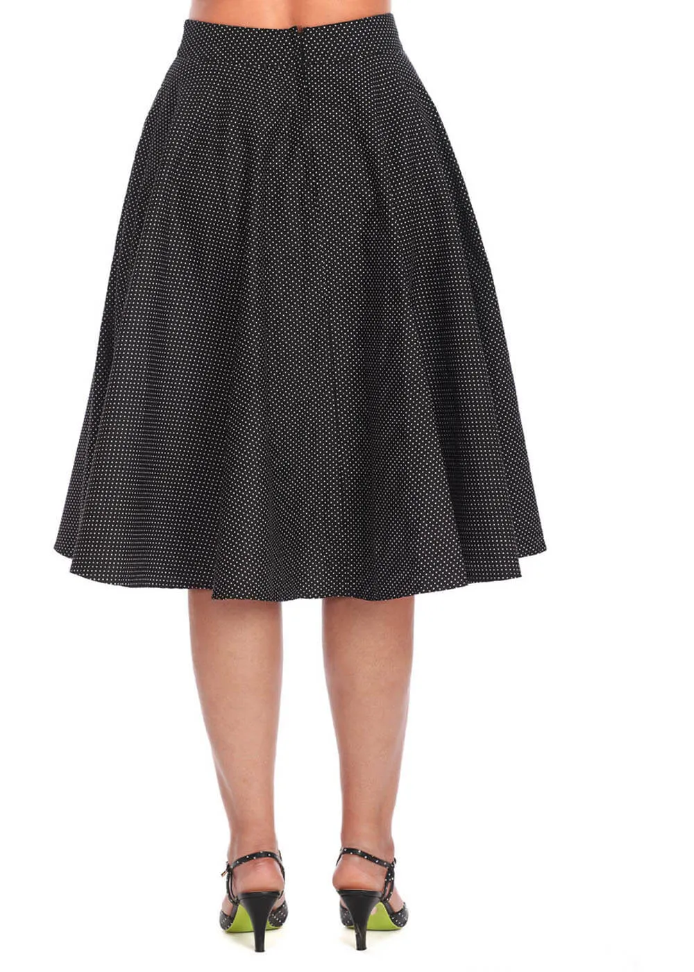 Banned Mini Polka Queen 50's Swing Skirt Black