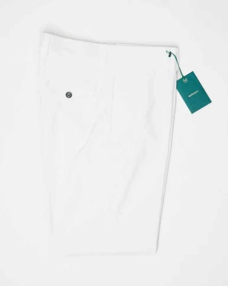 Berwich Wide Fit Cotton Chinos / Chalk