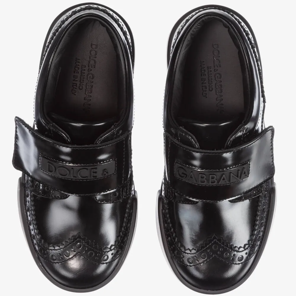 Boys Black Leather Brogues