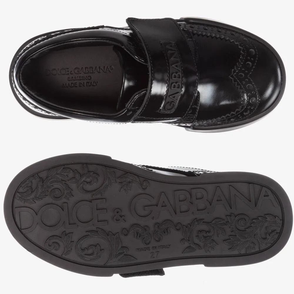 Boys Black Leather Brogues