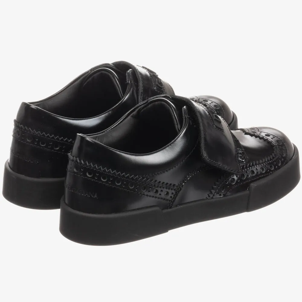 Boys Black Leather Brogues