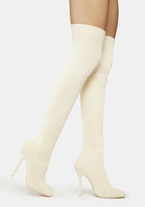 Bubbles Knitted Knee High Boots-