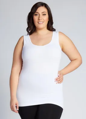 C'est Moi Bamboo Plus Size Tank In White