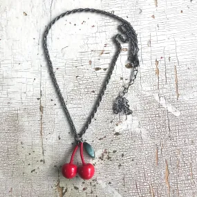 Cherry Bomb Gun Metal Layering Necklace - Shortie