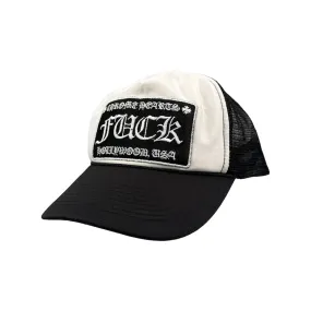 CHROME HEARTS HOLLYWOOD TRUCKER HAT - BLACK/WHITE