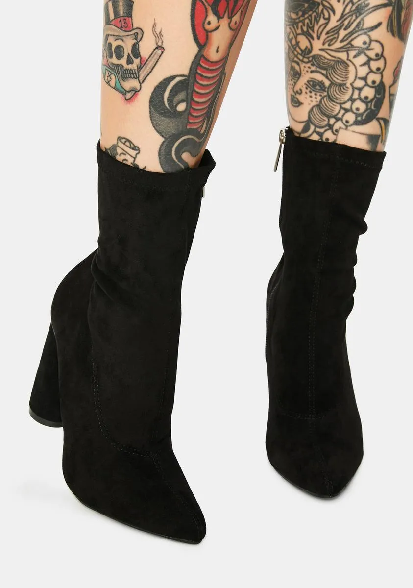 Dark Sexpot Ankle Boots-