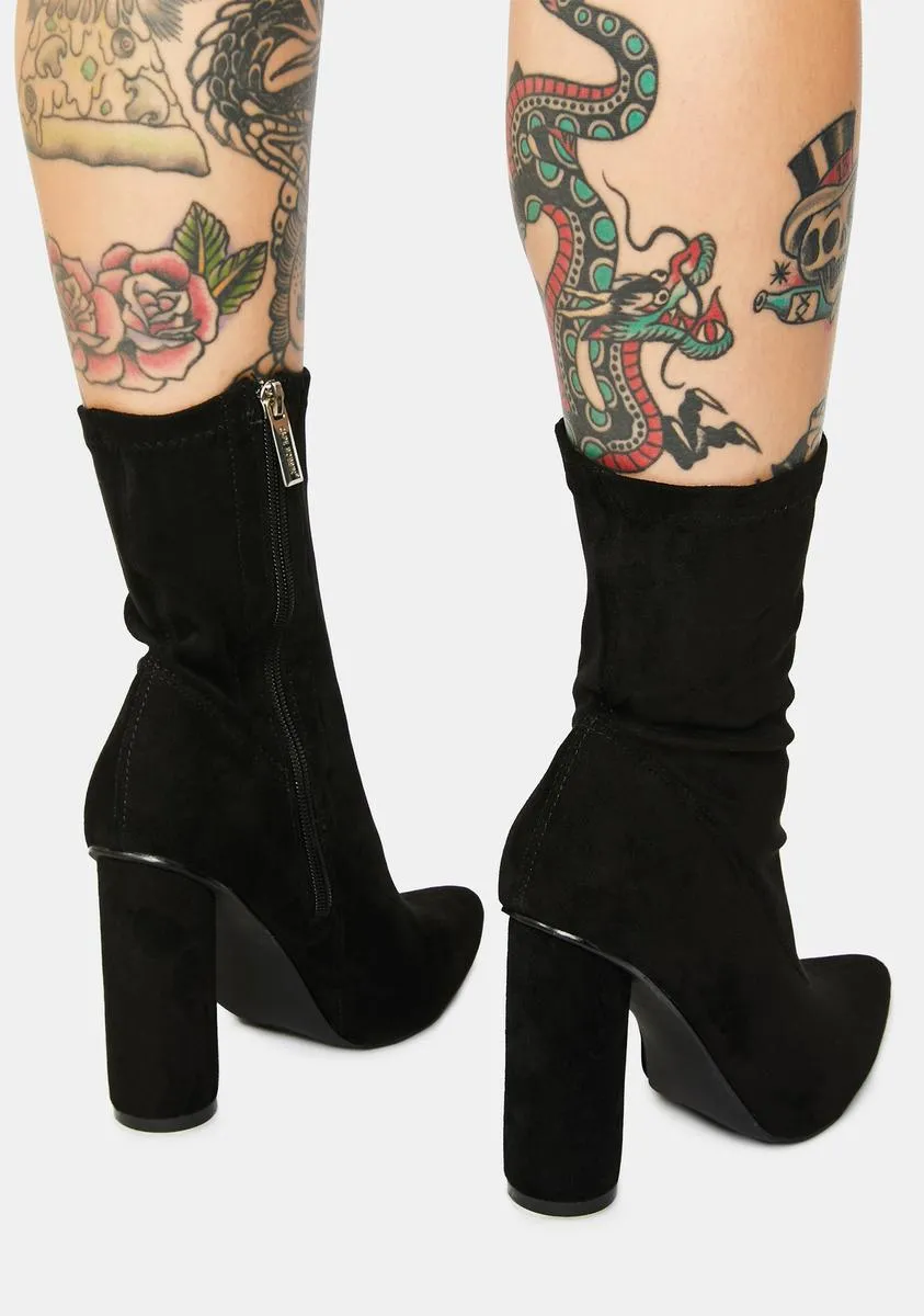 Dark Sexpot Ankle Boots-