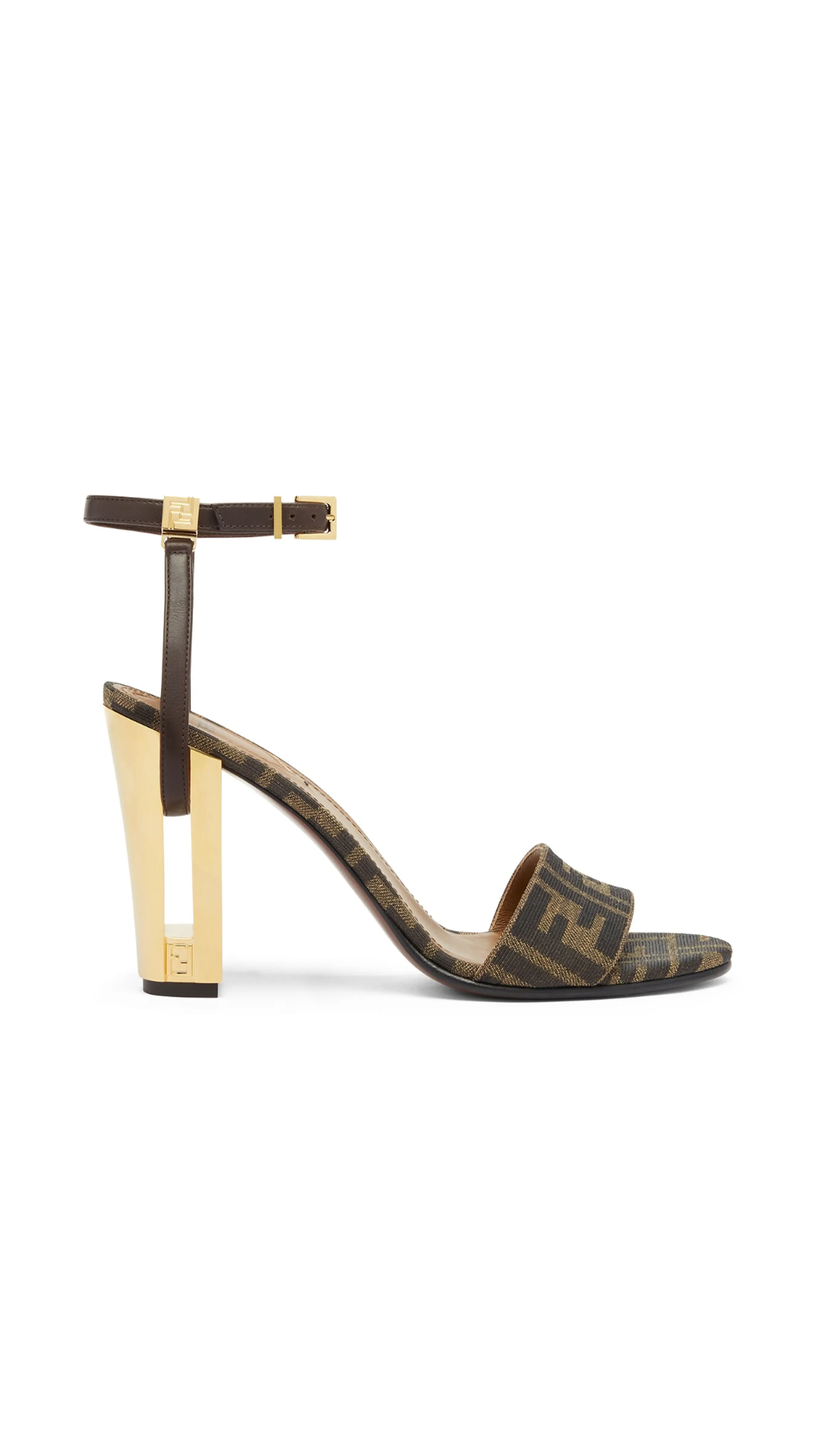 Delfina High-heeled Sandals - Brown/Gold