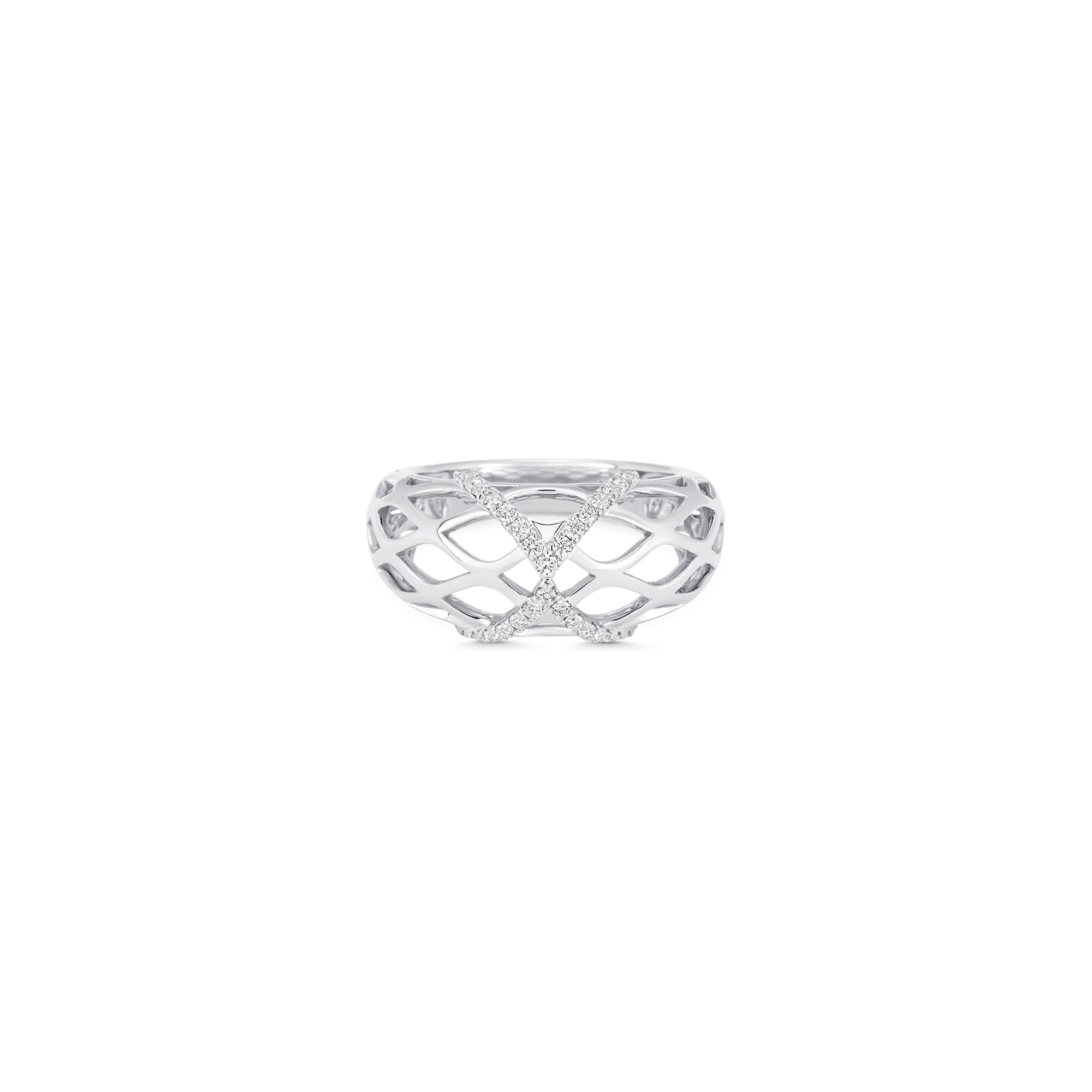 Dentelle Gold and  Diamond Wave Ring
