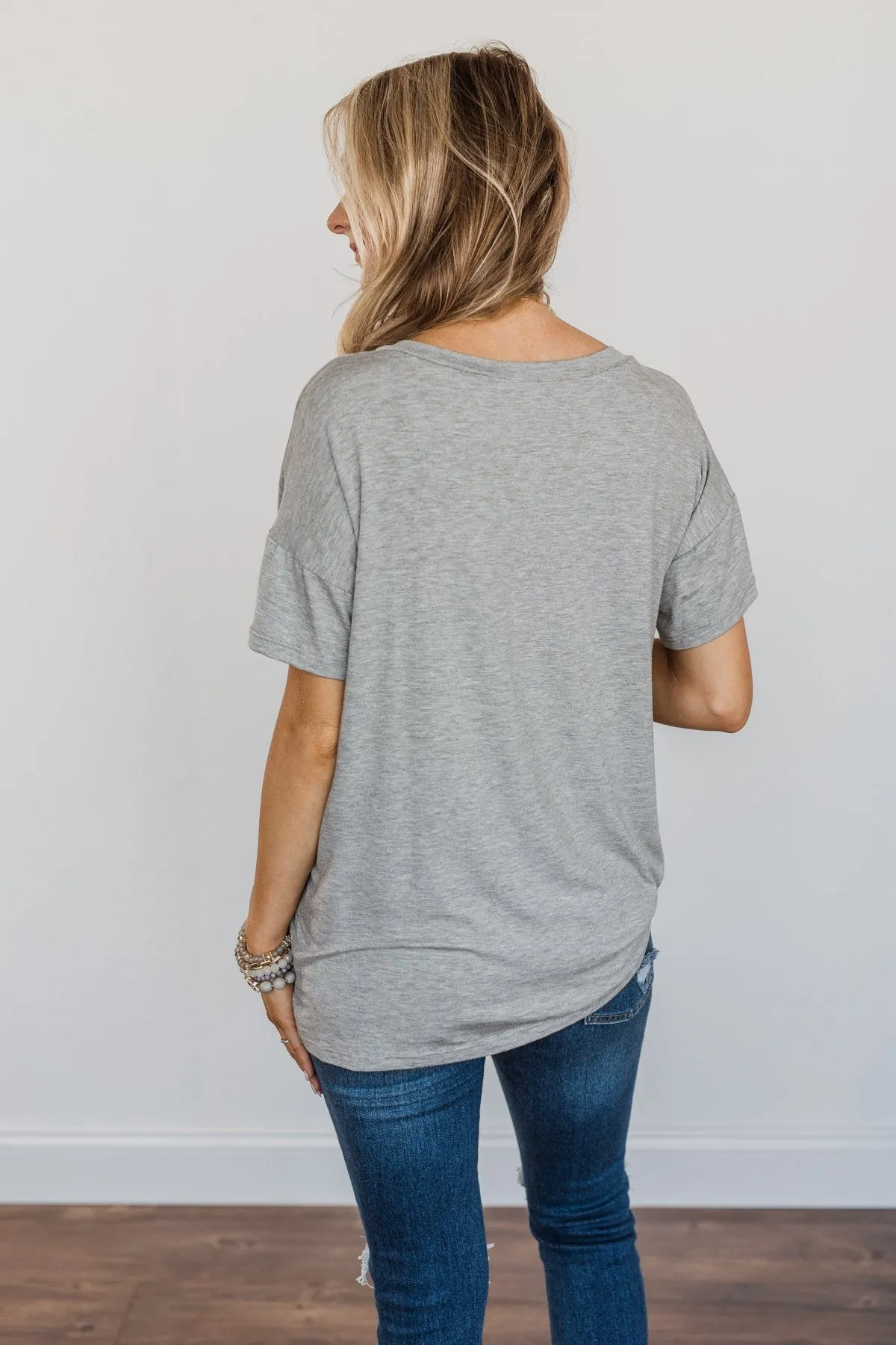 Desert Vibes Landscape Graphic Top- Grey