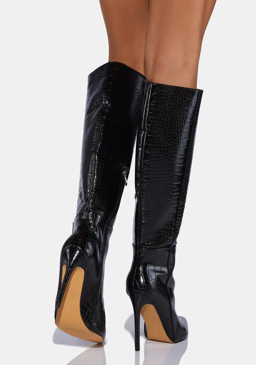 Dropping Hints Knee High Boots-