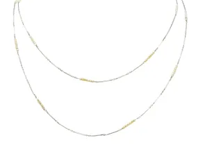 Edwardian Natural Freshwater Pearl Platinum Station Necklace