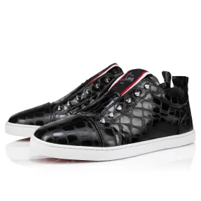 F.A.V Fique A Vontade Slip-on sneakers - Alligator embossed calf leather - Black - Men