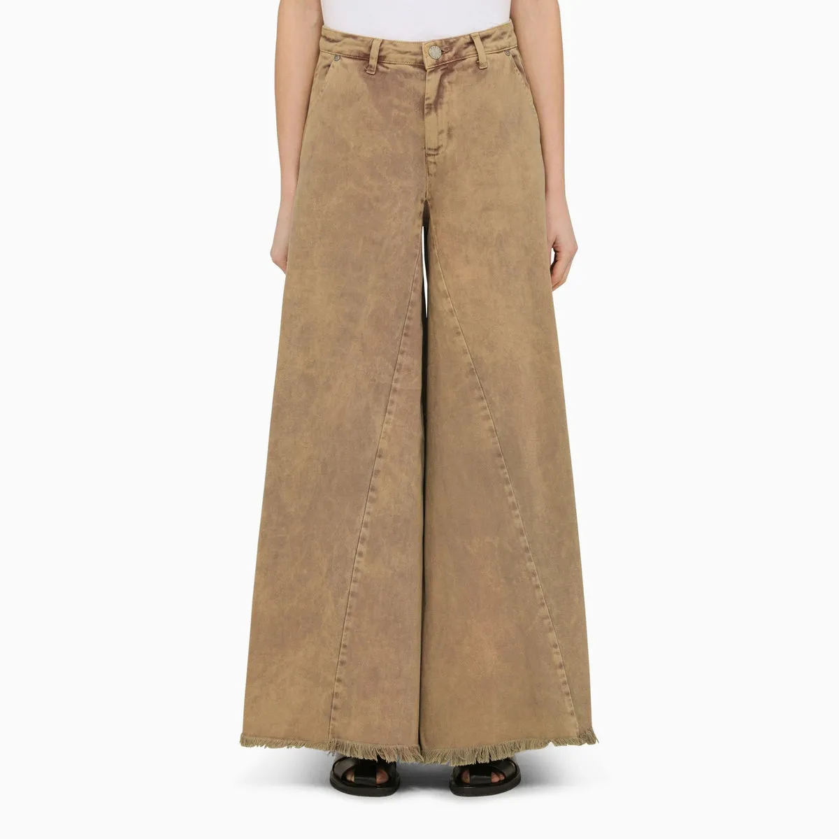 Federica Tosi    Federica Tosi Beige Wide Denim Jeans