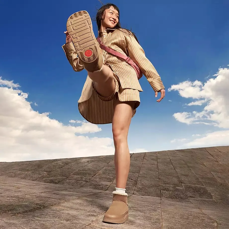 FitFlop Gen-FF Ultra-Mini Double-Faced Shearling Boots Desert Tan