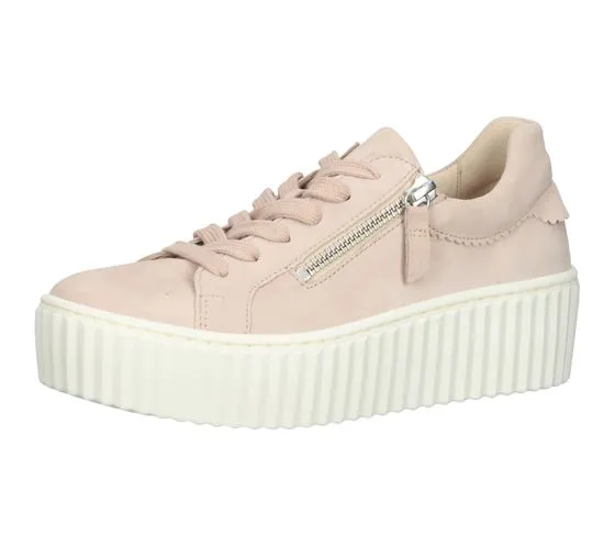 GABOR scarpe da donna in vera pelle con cerniera sneakers platform in velluto 83.200.01 rosa