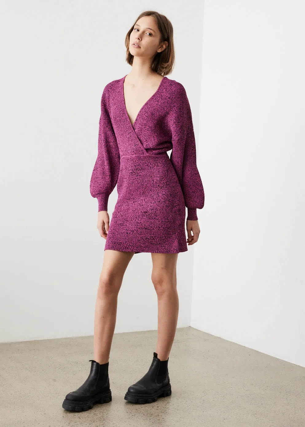 Ganni -  Melange Knit Dress - Dress