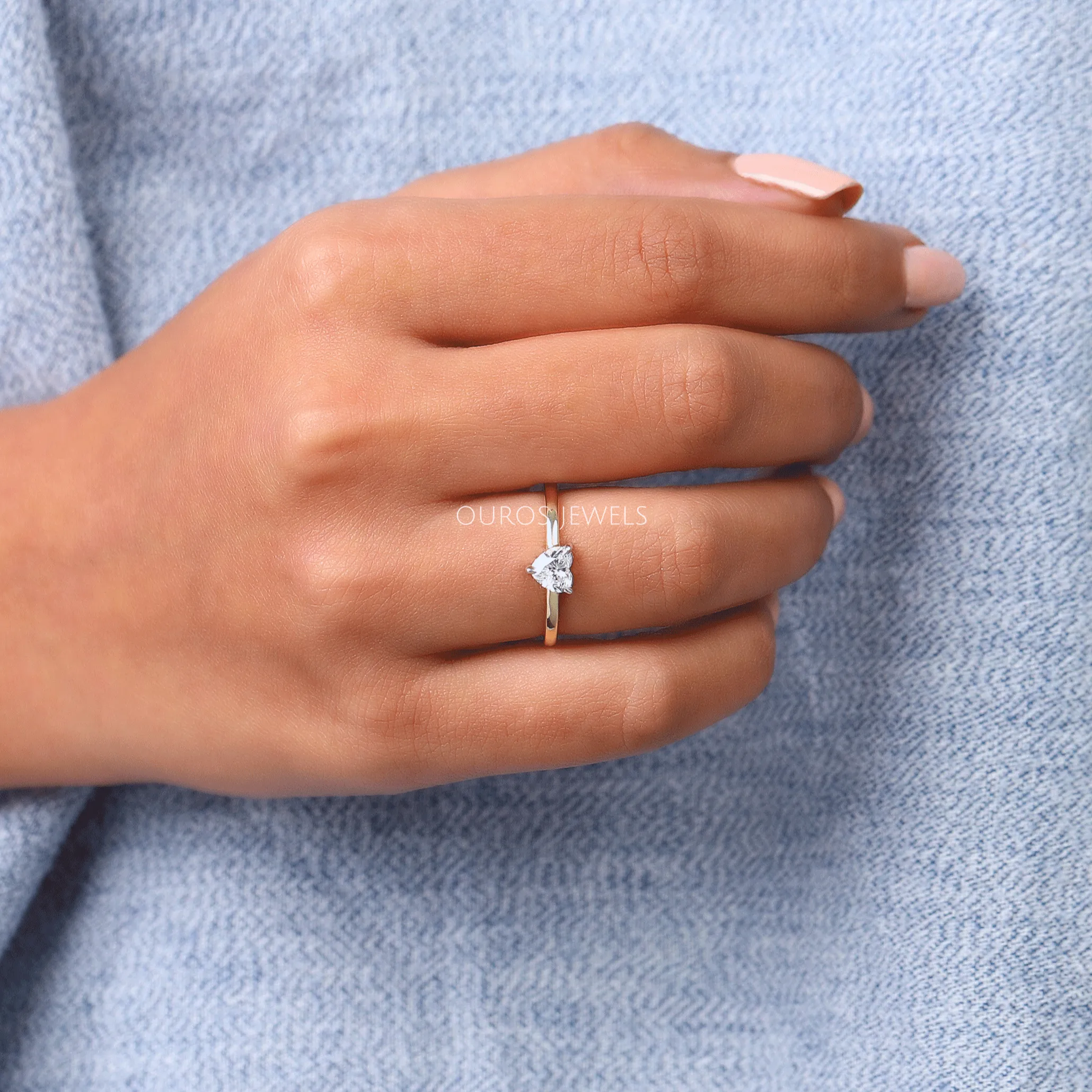Heart Cut Lab Grown Diamond Solitaire  Ring