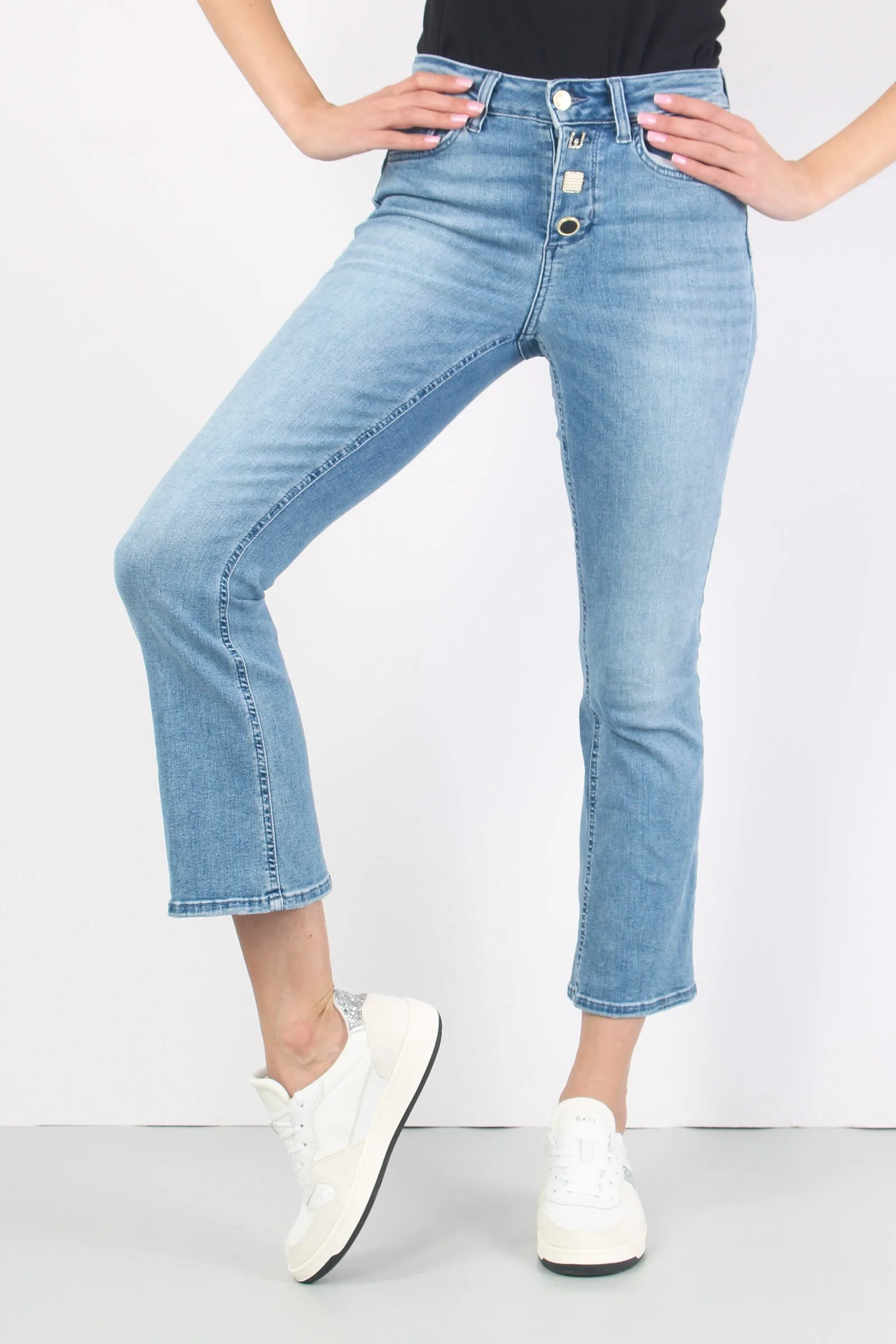 Jeans Princess Bottoni Vista Denim Medio