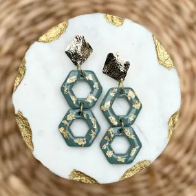 Jillian - Vintage Teal - Acrylic Earrings