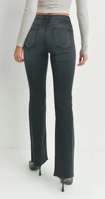 Just Black Denim HR Scissor Cut Flare Jeans