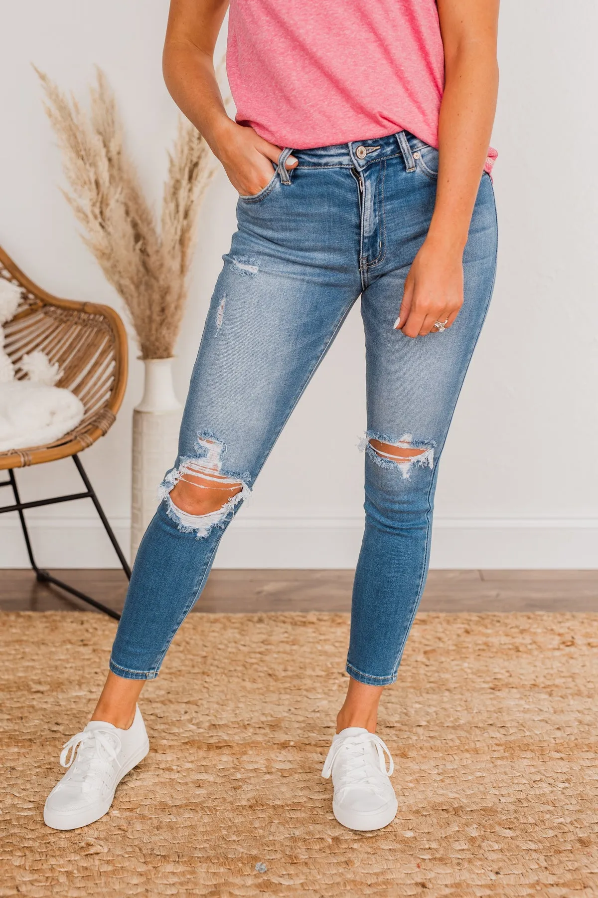 KanCan High-Rise Ankle Skinny Jeans- Uma Wash