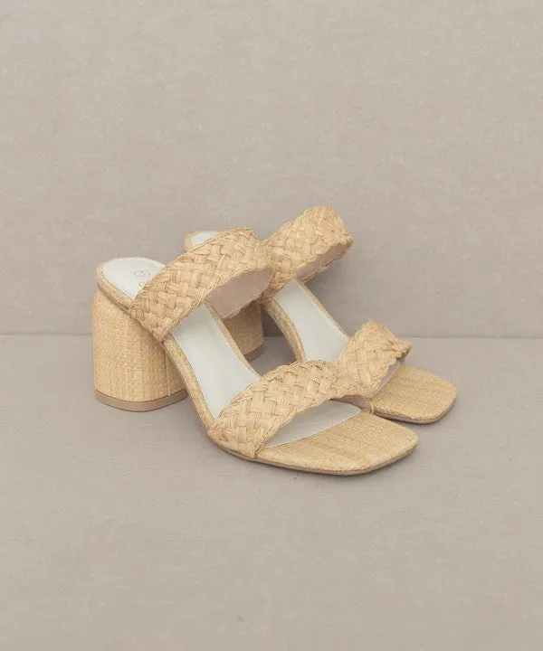 Kayla Raffia Sandal Heel