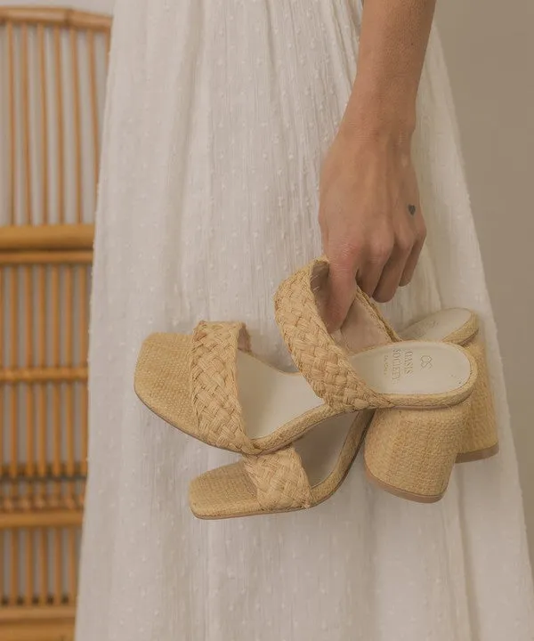 Kayla Raffia Sandal Heel