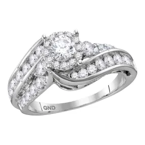Keene Jewelers 14kt White Gold Round Diamond Solitaire Bridal Wedding Engagement Ring 1-1/2 Cttw