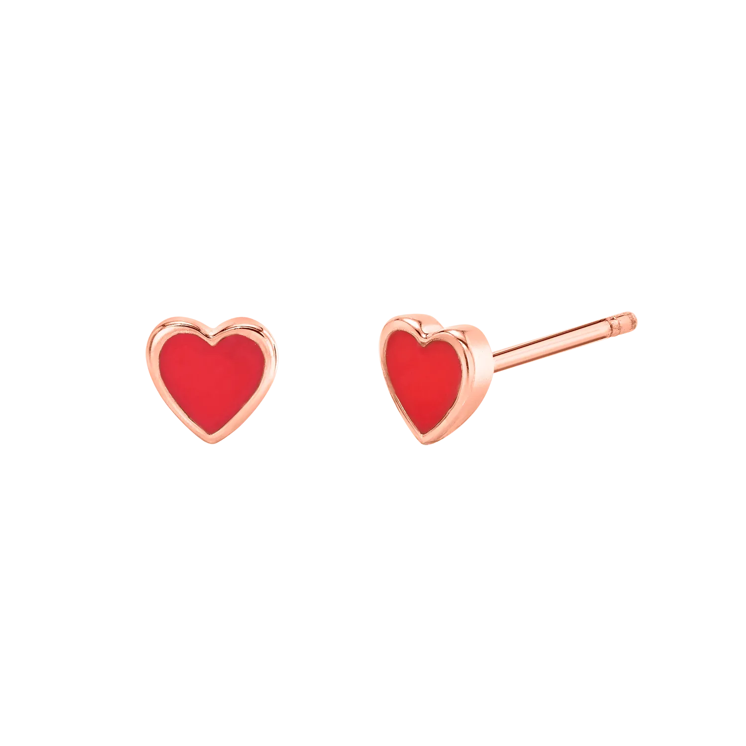 Kids Enamel Heart Shape Studs