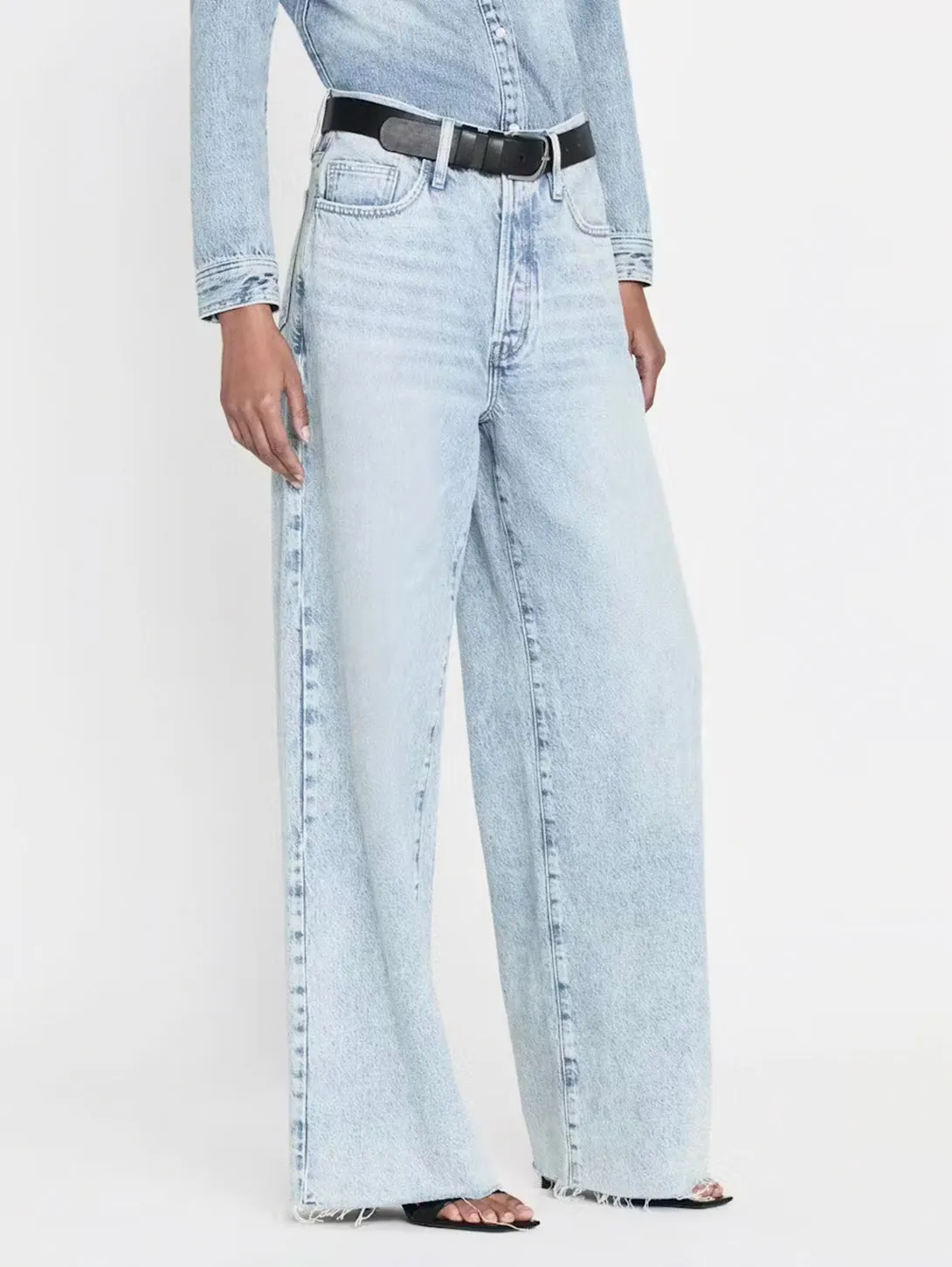 Le Low Baggy Wide Leg Raw - Fizz Indigo