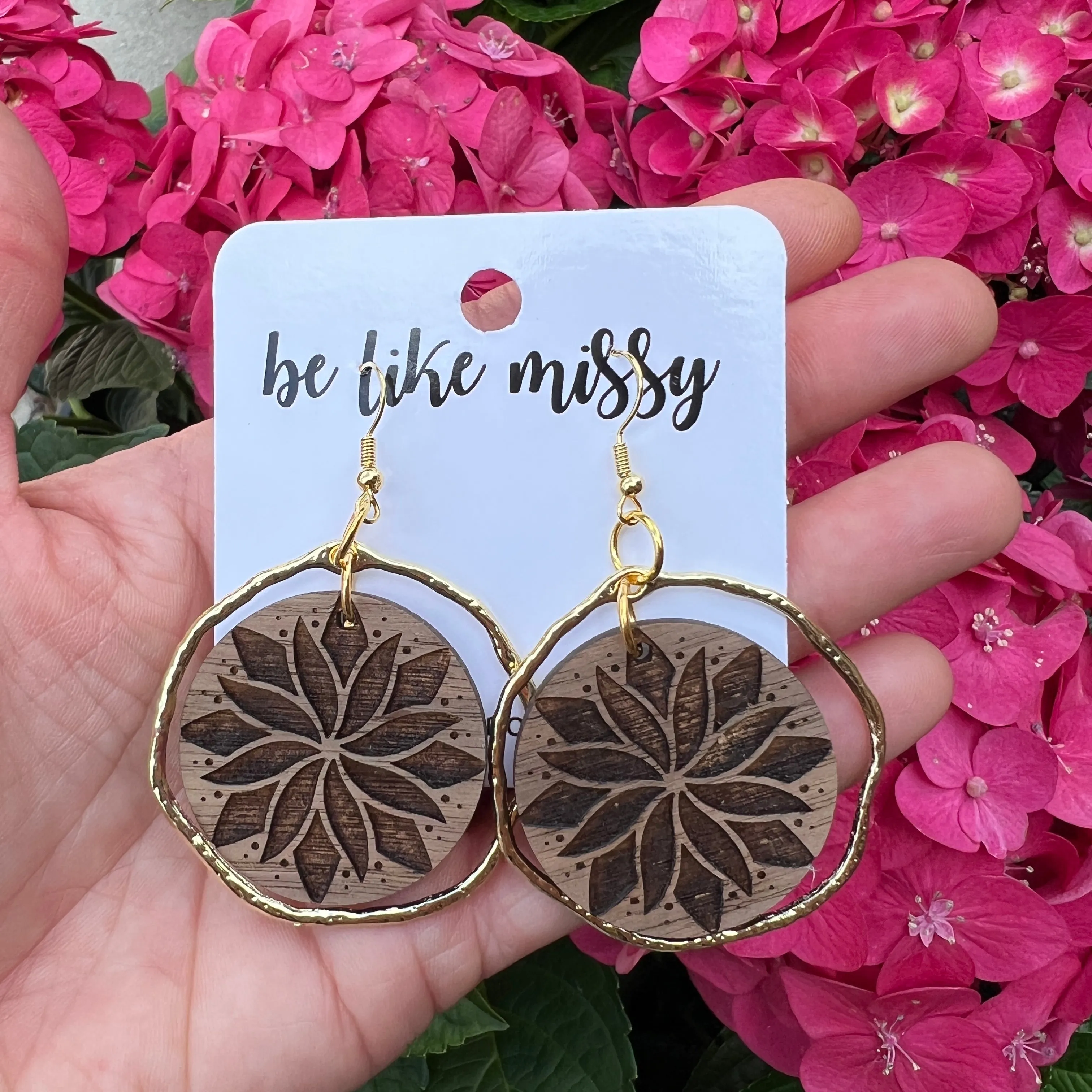 Mandala Wooden Earrings