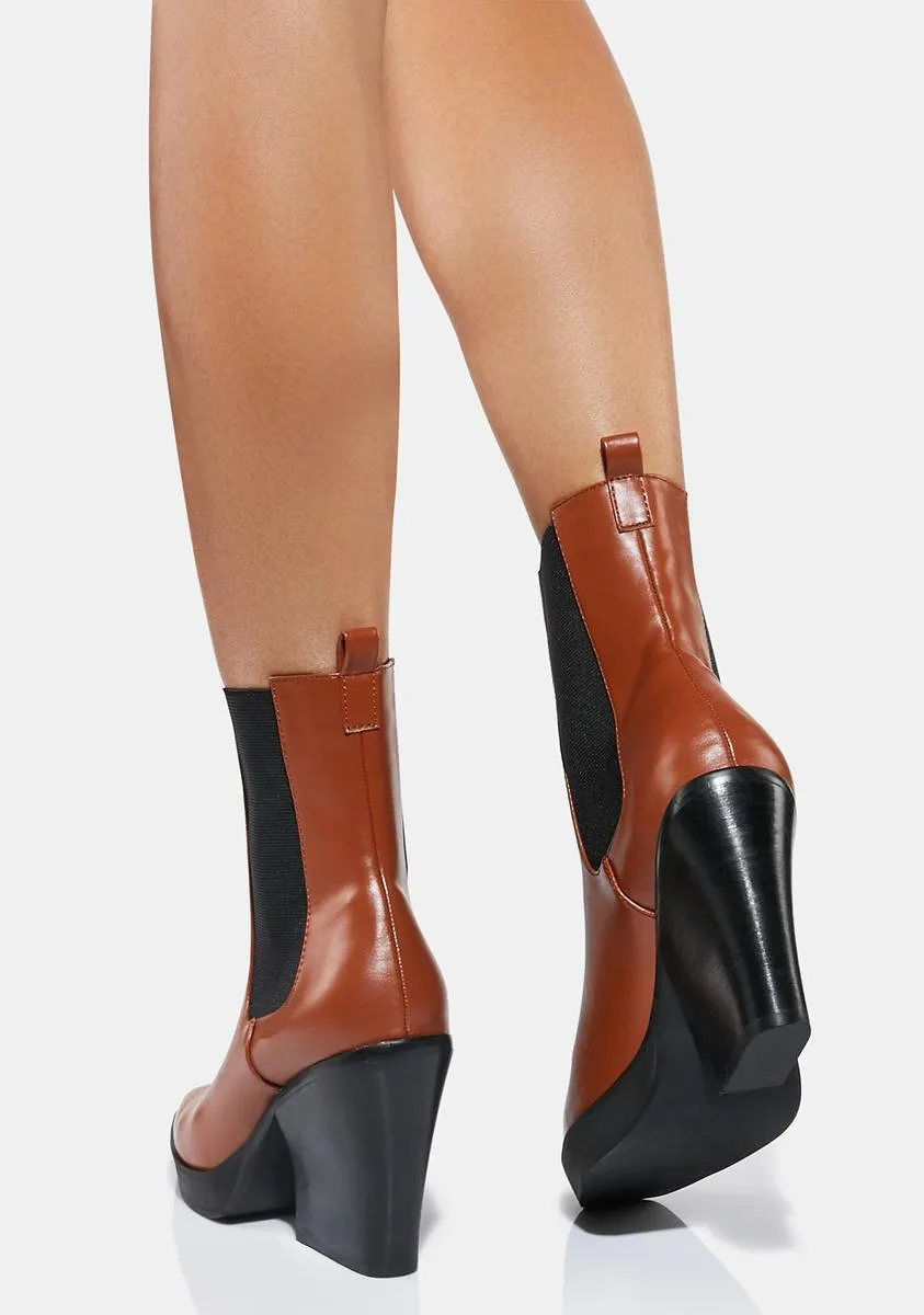 Mocha Salena Ankle Boots-