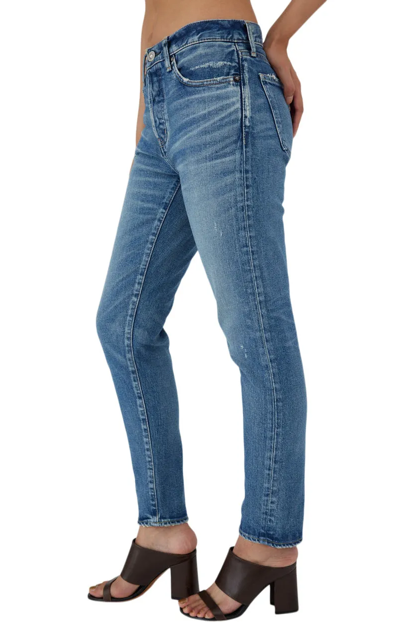 Moussy Denim Avenal Tapered Jeans in Blue