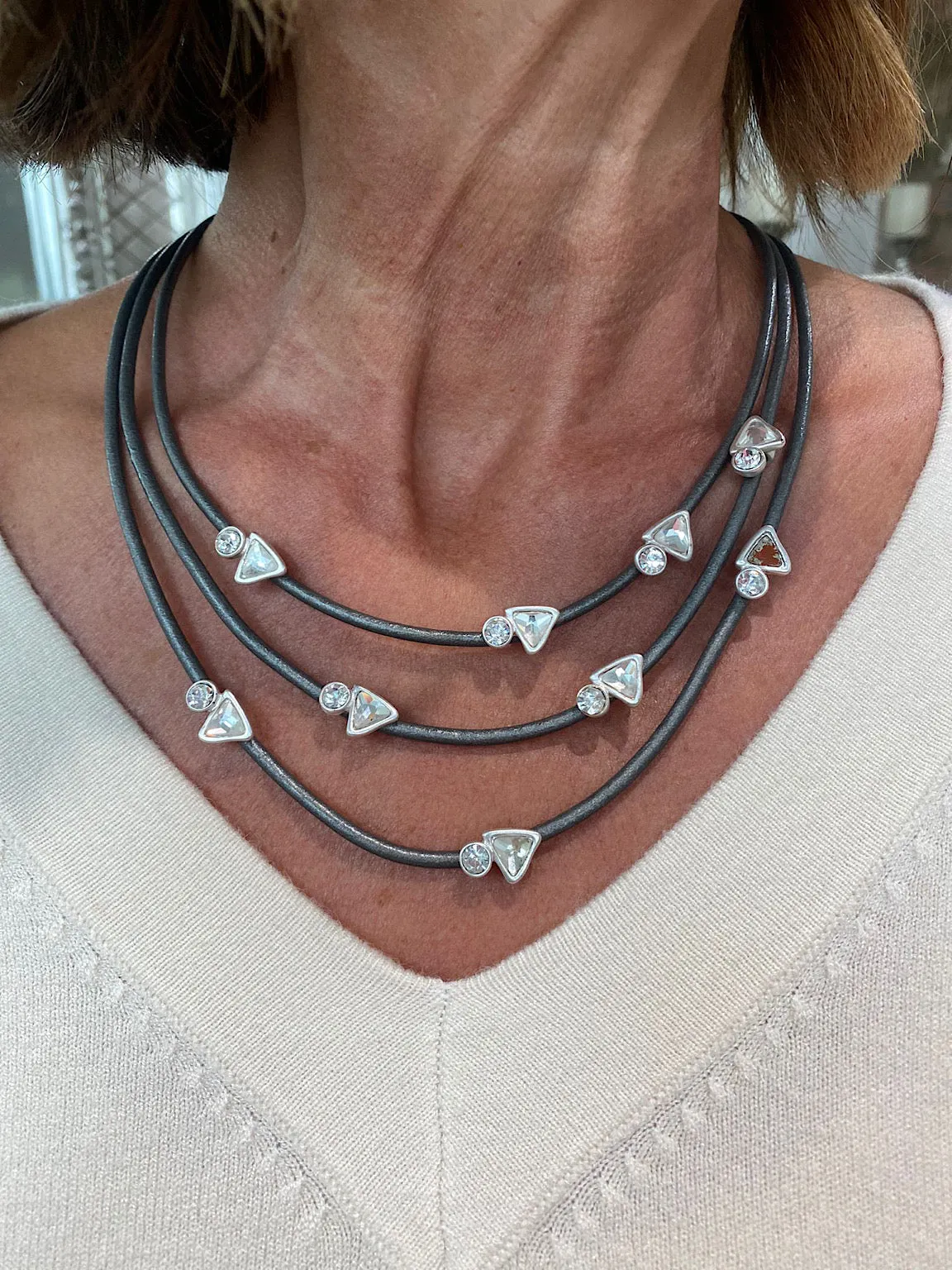 Multi Shape Diamante Necklace