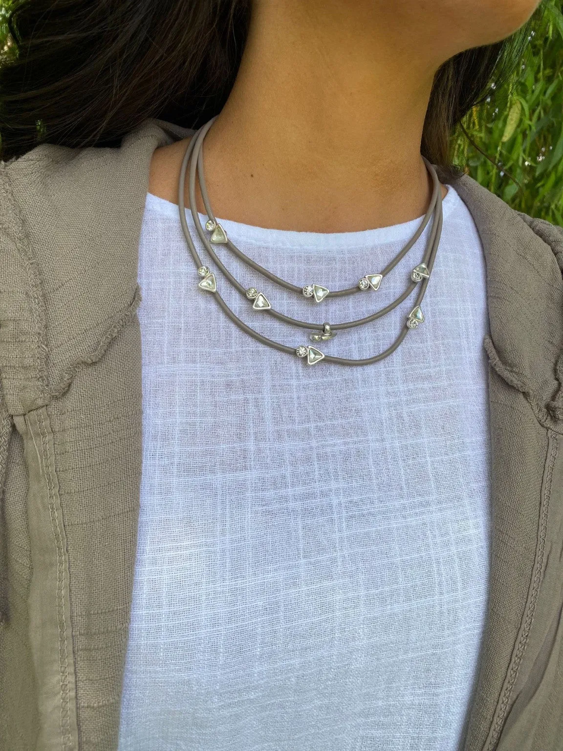 Multi Shape Diamante Necklace