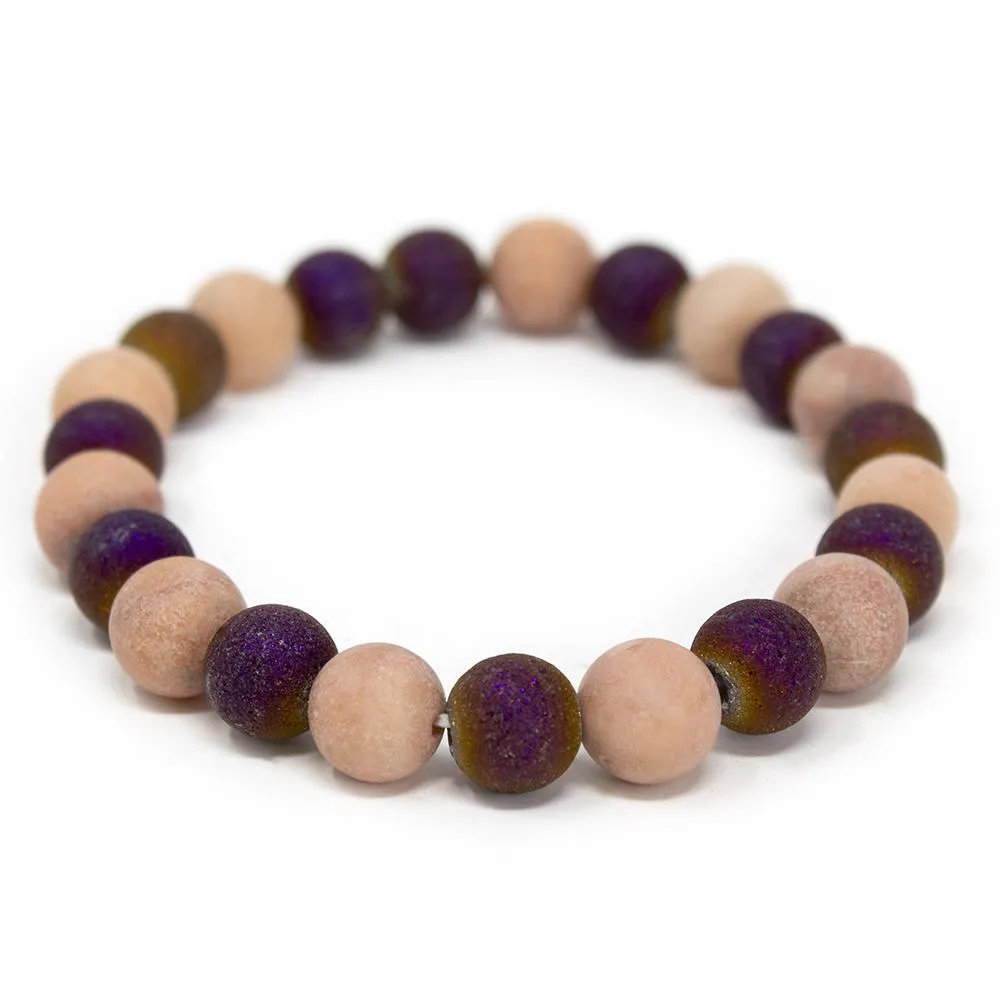 Multi Stretch Bracelets with Wine Suede