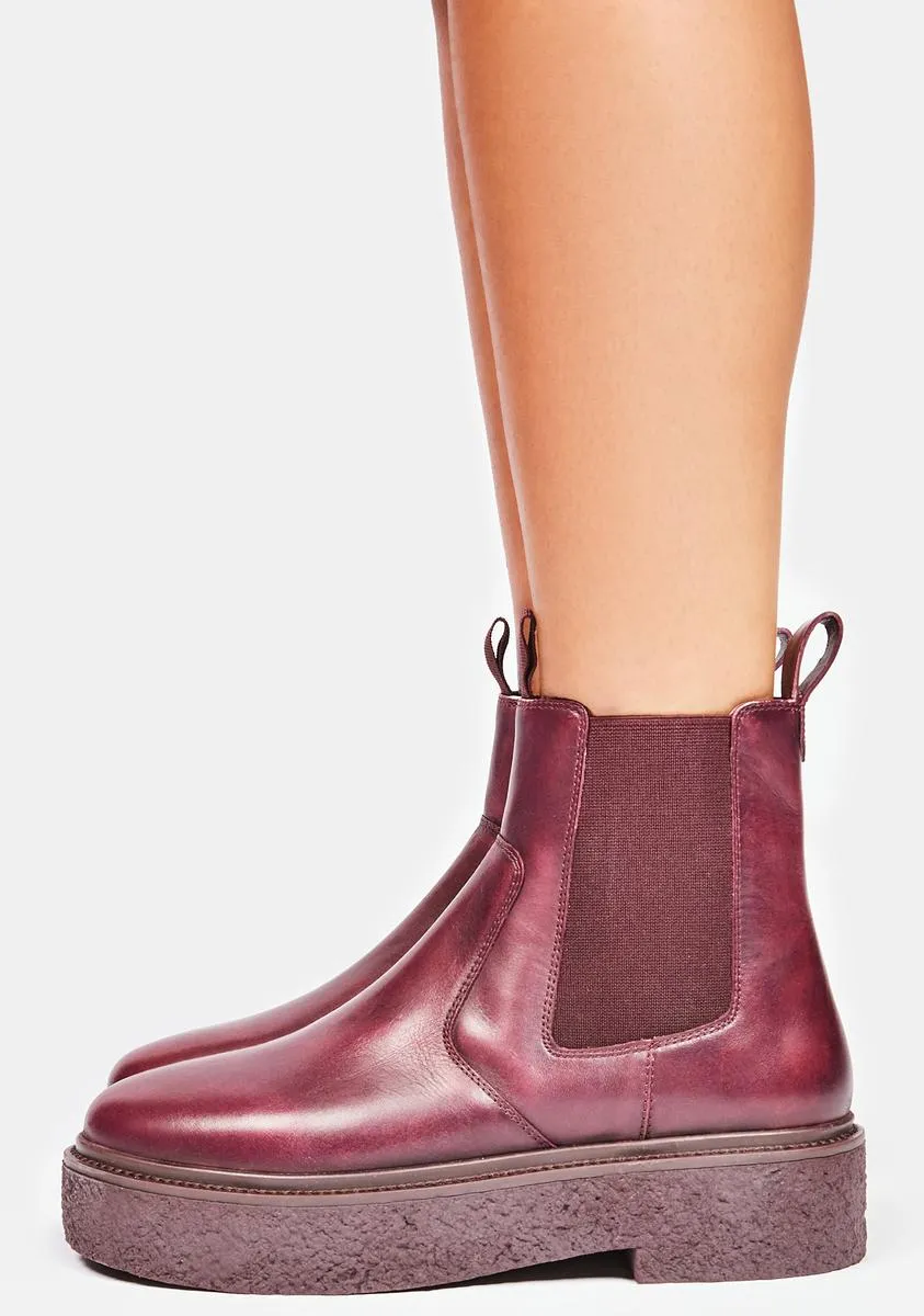 Oxblood Carmel Leather Chelsea Boots-
