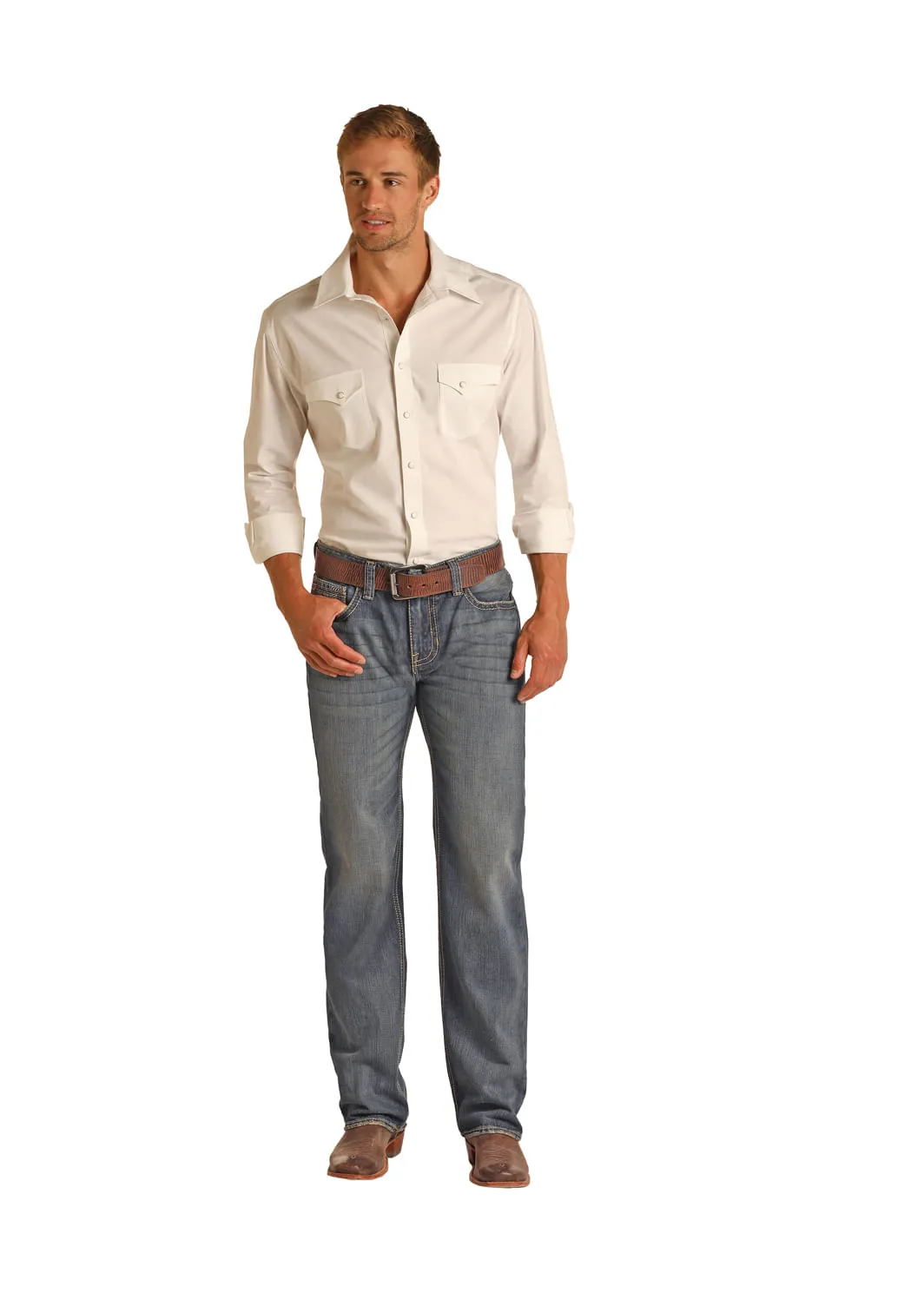 Panhandle Slim Mens Raised Denim Pistol Jeans