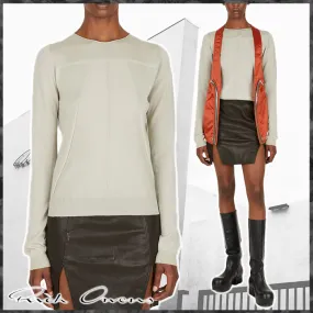 RICK OWENS  |Casual Style Wool Long Sleeves V-neck & Crew neck