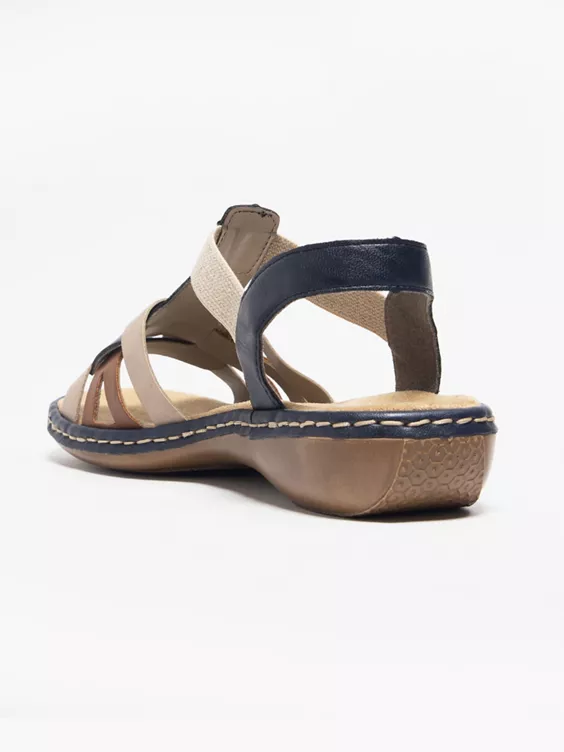 Rieker  Tan and Navy Rieker Comfort Sandal