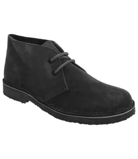 Roamers Womens/Ladies Real Suede Round Toe Unlined Desert Boots (Black) - UTDF230