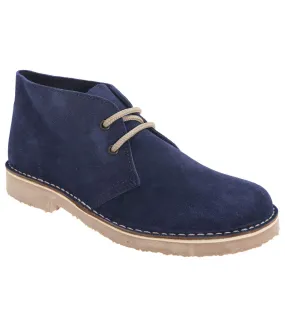 Roamers Womens/Ladies Real Suede Round Toe Unlined Desert Boots (Navy) - UTDF230